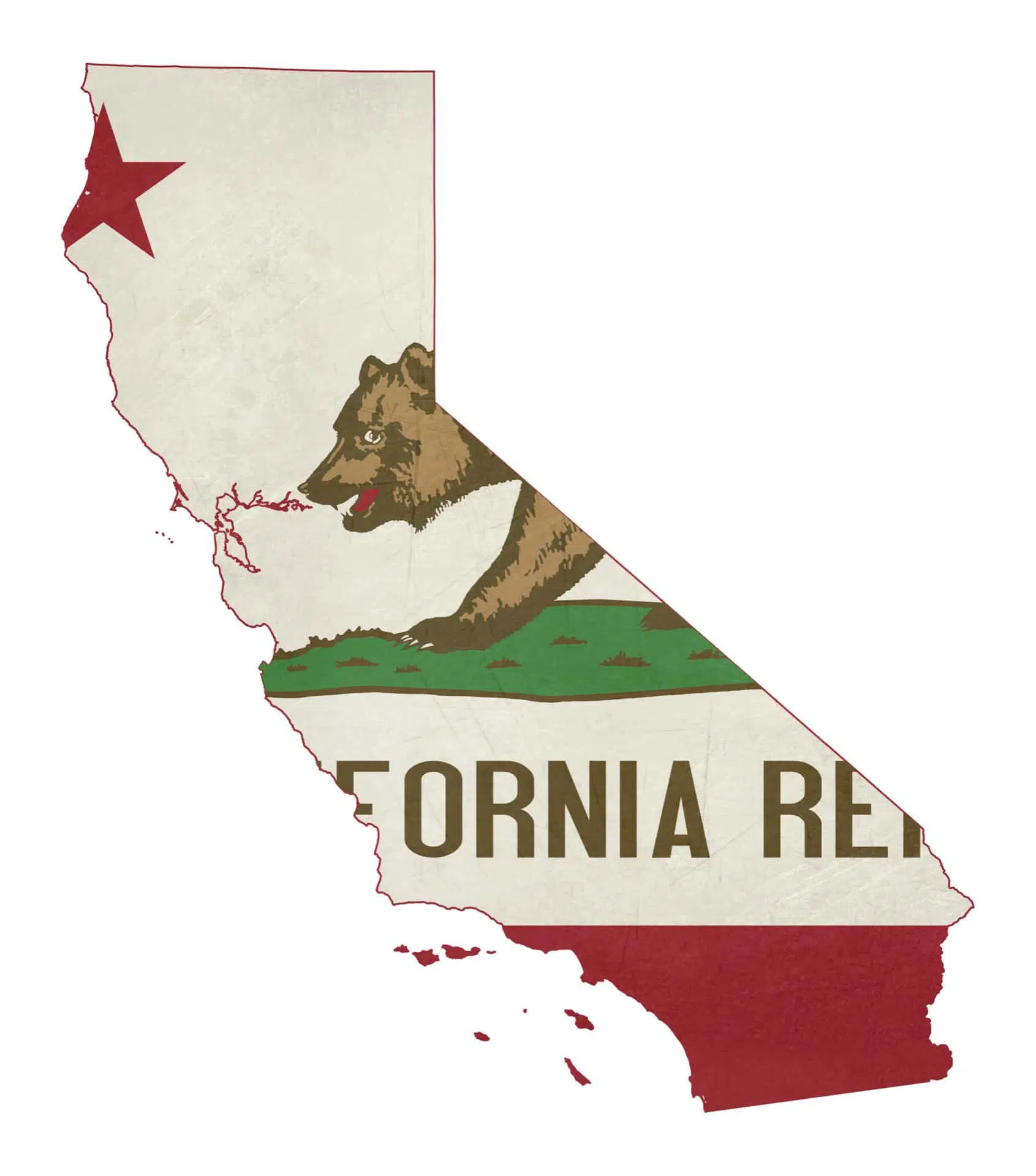 Image of the outline of the state of California