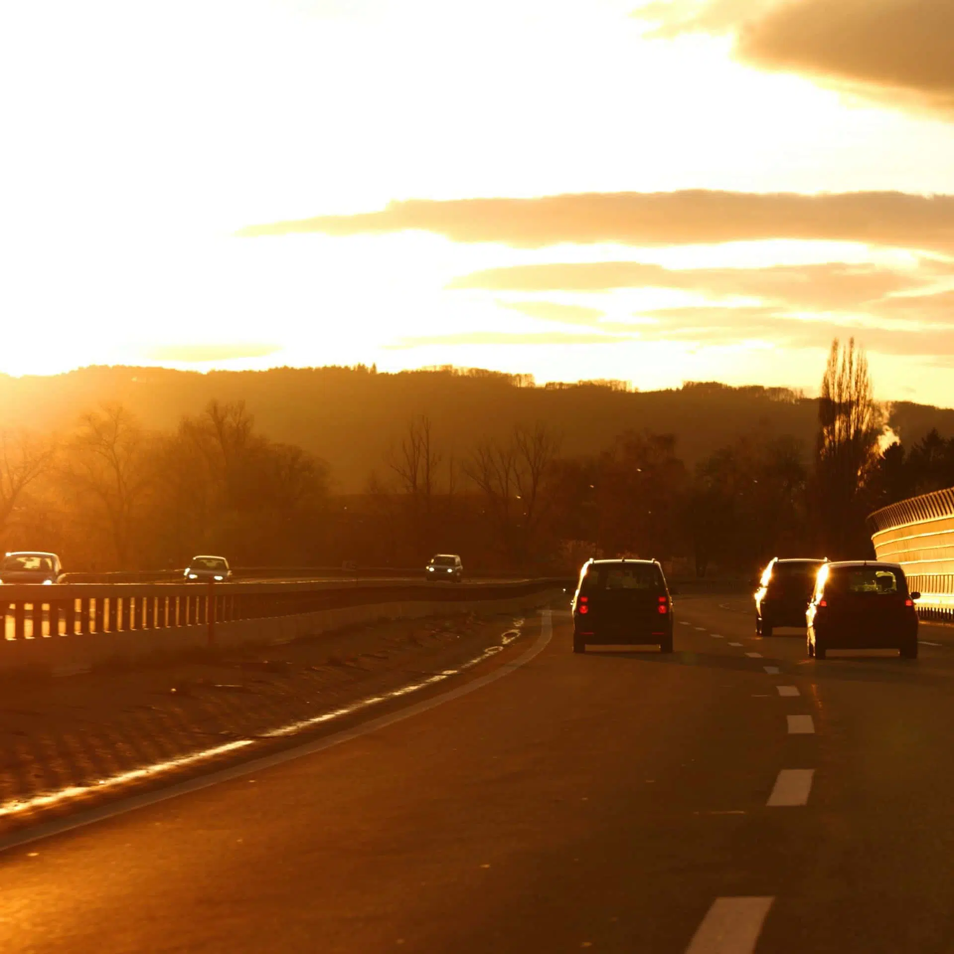 Image of a highway at sunrise